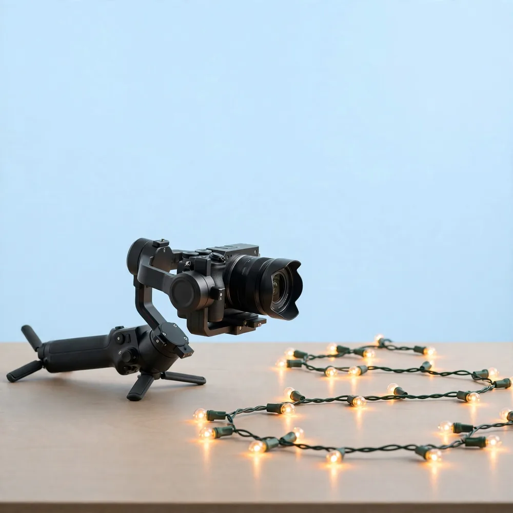A gimbal and party lights