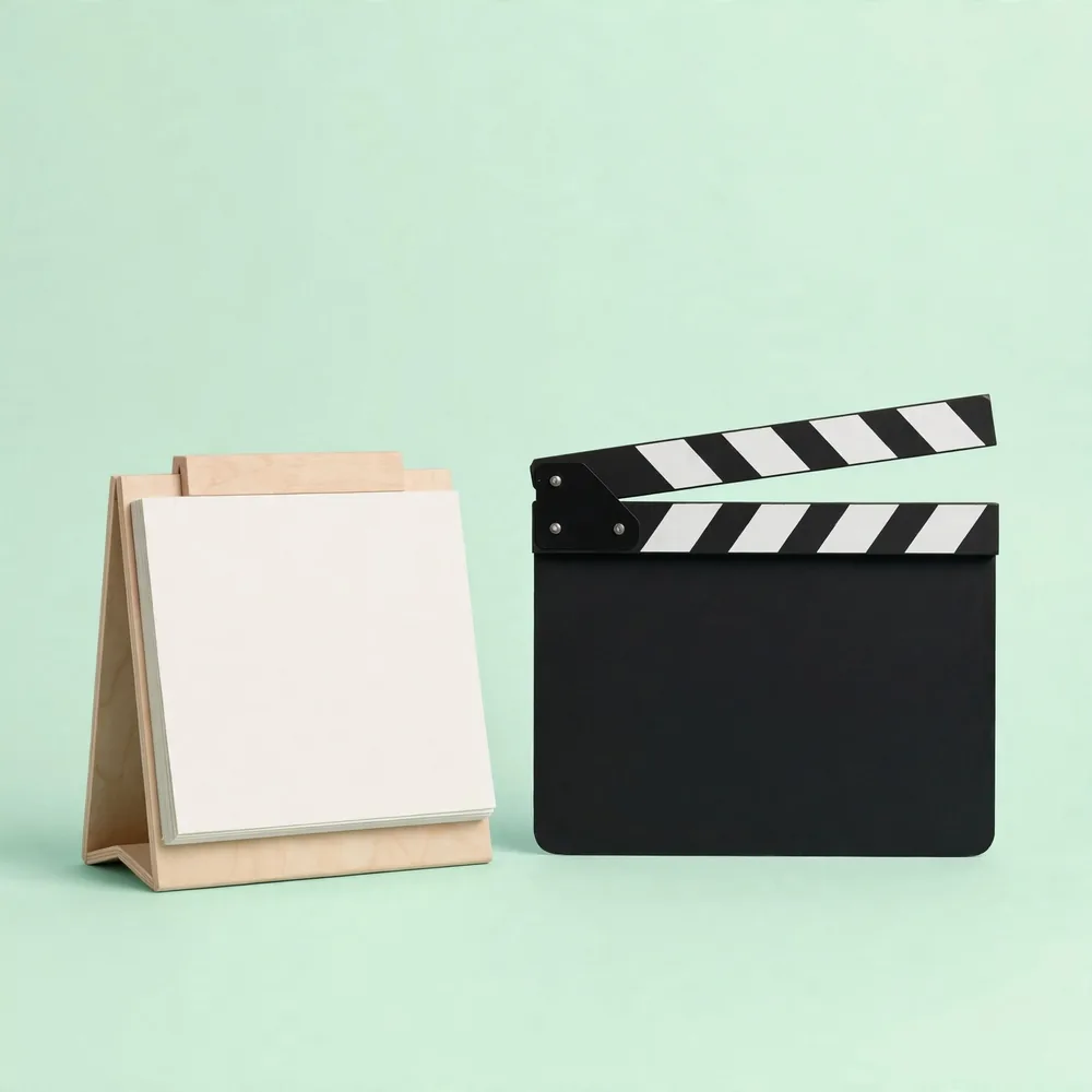 A calendar and a clapperboard