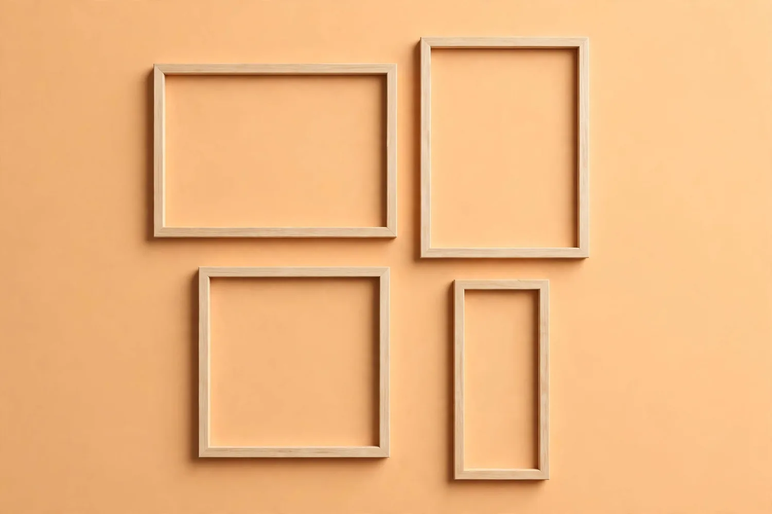 Four frames of different shapes